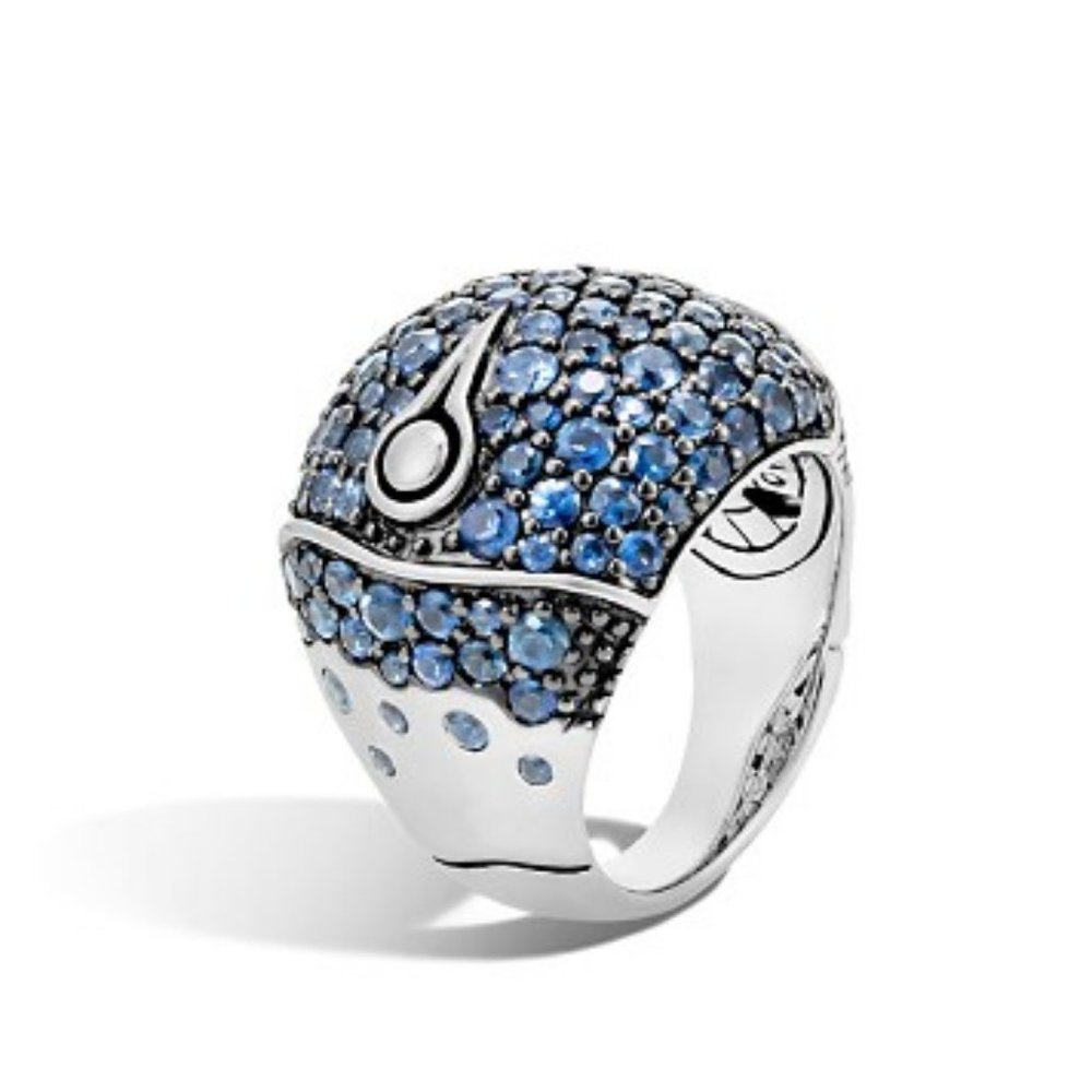 John Hardy Bamboo Sterling Silver Lava Dome Ring - Picture 1 of 5